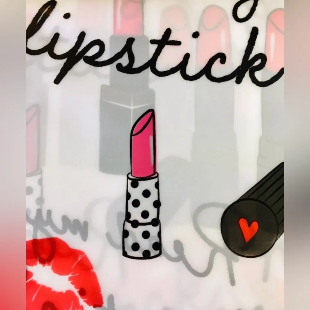 Read My Lipstick Peva Shower Curtain Lips Red Black Pink